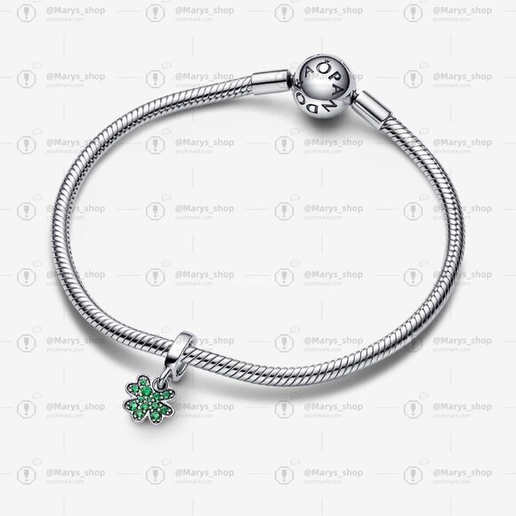 Pandora Four Leaf Clover Dangle Charm - Picture 3 of 6